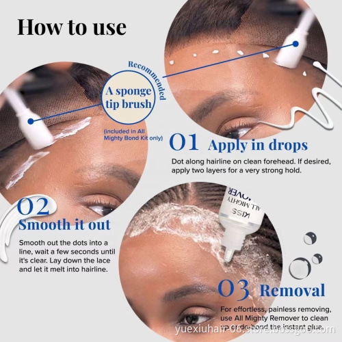 Popular Private Label Closure Frontal Strong Hair Lace Wig Glue Remover Wholesale Water Proof Glue Adhesive And Tint Spray Set